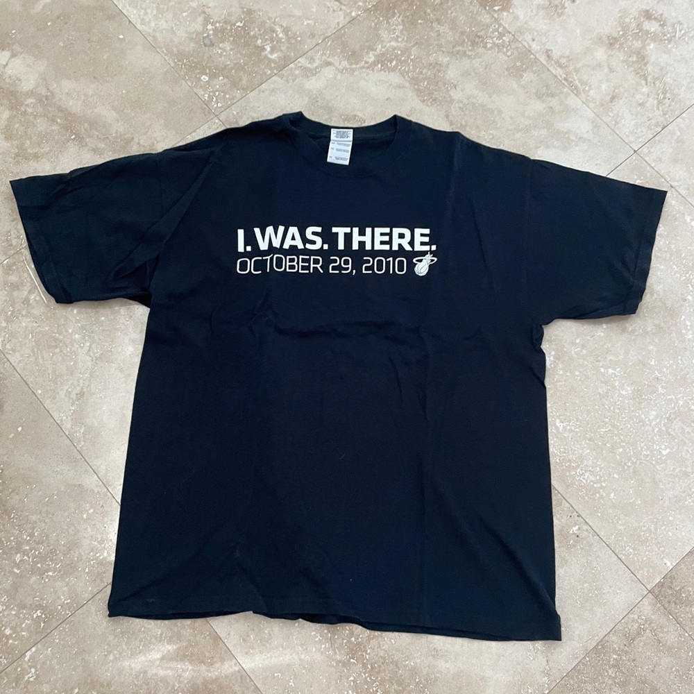 Collectible Never Worn Miami Heat “I was there October 29, 2010” Playoff T Shirt